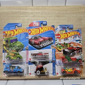 Hot Wheels Fun Novelty Lot Of 6 Vehicles Toaster,hot Tub,racers